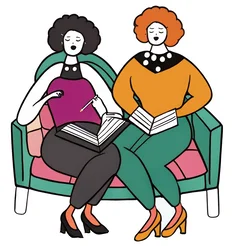 Free book club clipart of reading on the couch